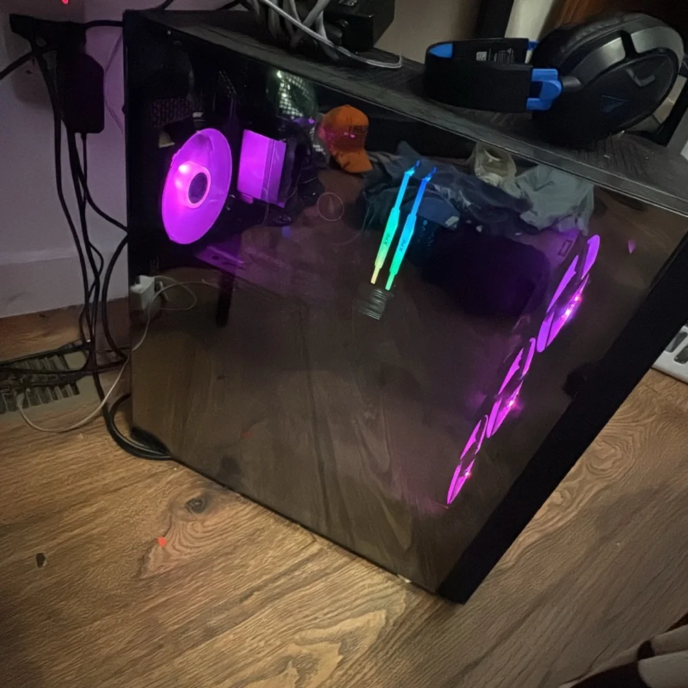 Gaming PC with Purple LED Fans